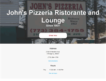 Tablet Screenshot of johnspizzachicago.net